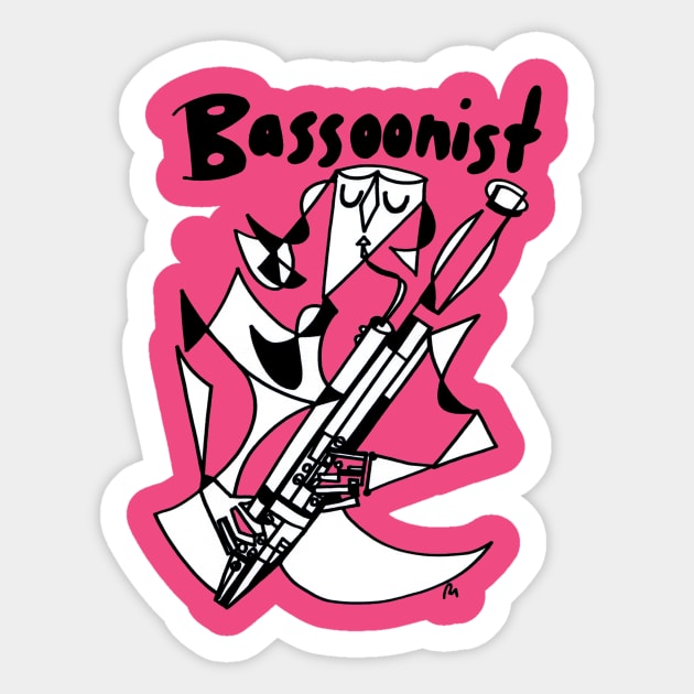 Bassoonist (Female) by Pollux Sticker by WorldofPollux